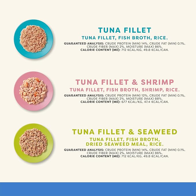 Applaws Natural Wet Canned Cat Food, Limited and Natural Ingredients, High Protein with No Artificial Additives, Fish Selection Variety Pack in Broth (16 x 2.47oz Cans)