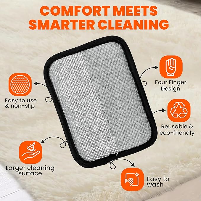 CALMZY Pack of 2 Pet Hair Removal Glove, Reusable Cat Dog Electrostatic Fur Remover Grooming Glove Tool, Magic Brush Cat & Dog Hair Remover for Couch, Furniture, Carpet, Car Seat & Clothing