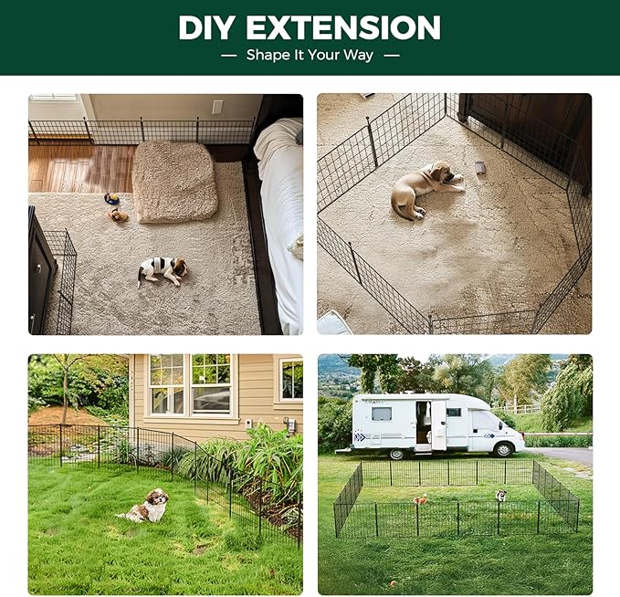 FXW MiniPaws Dog Playpen for Yard & RV Camping, Expandable 24-inch 24 Panels for Puppies and Small Dogs, Portable for Indoor and Outdoor Use