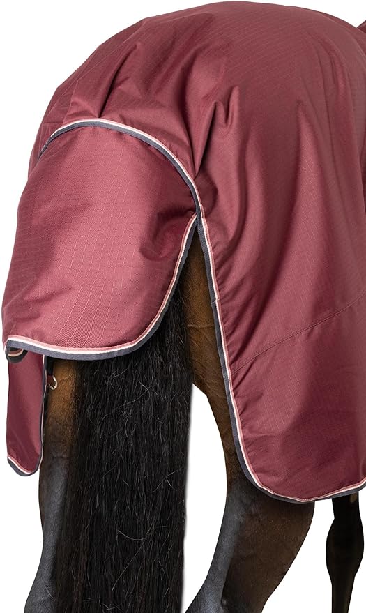 HORZE Glasgow Light Weight Waterproof Turnout Horse Sheet (No Fill) - Burgundy - 81 in