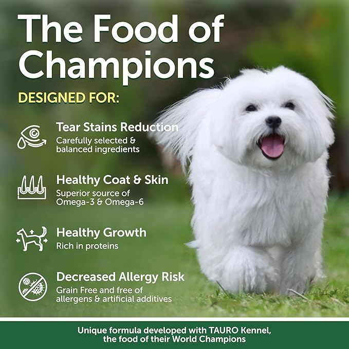Nature's Protection Dry Dog Food for Small Breed - High Protein, Grain-Free Anti-Tear Stain Diet for White & Light Fur Adult Dogs, Small Bites Kibble (Superior Care - White Fish, 22 lb)