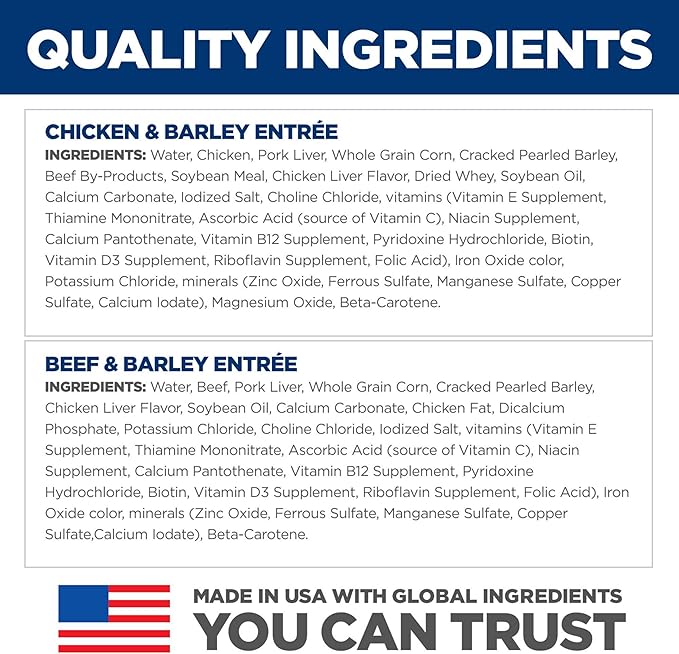 Hill's Science Diet Adult 1-6, Adult 1-6 Premium Nutrition, Wet Dog Food, Variety Pack: Chicken & Barley; Beef & Barley Loaf, 13 oz Can Variety Pack, Case of 12