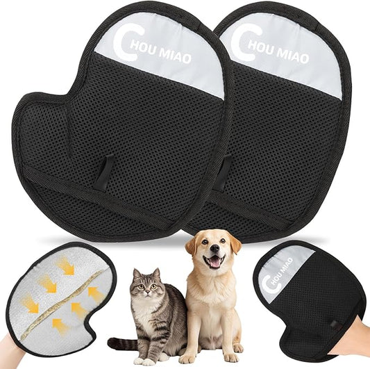 2Pcs Pet Hair Removal Glove for Dogs and Cats Hair Romover