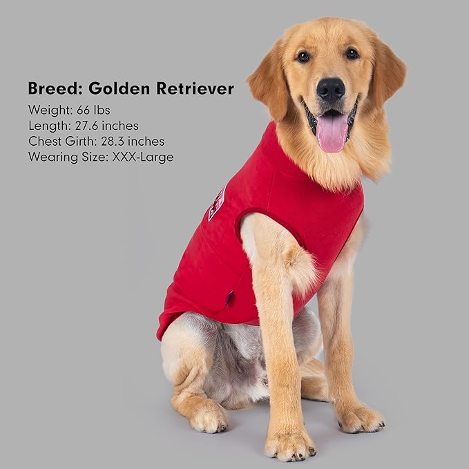 cyeollo 3XL Fleece Dog Sweater, Pullover Sweatshirt Stretchy Fleece Vest Warm Winter Fall Clothes for Large Dogs Boy Girl Turtleneck Pet Apparel, Red XXXL