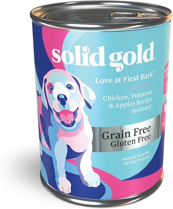 Solid Gold Wet Puppy Food - Made with Real Natural Chicken for Puppies- Love at First Bark Grain Free Canned Dog Food for Gut Health, Immune Support and Soft Skin & Coat