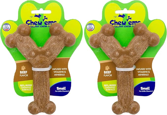 Chew'ems Durable Chew Toys for Small Dogs, Long-Lasting & Flavorful Chew Dog Toys, Small Dog Breeds | Beef-Flavored (Pack of 2)
