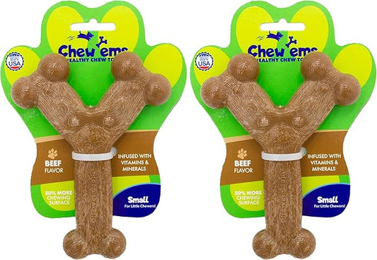 Chew'ems Durable Chew Toys for Small Dogs, Long-Lasting & Flavorful Chew Dog Toys, Small Dog Breeds | Beef-Flavored (Pack of 2)