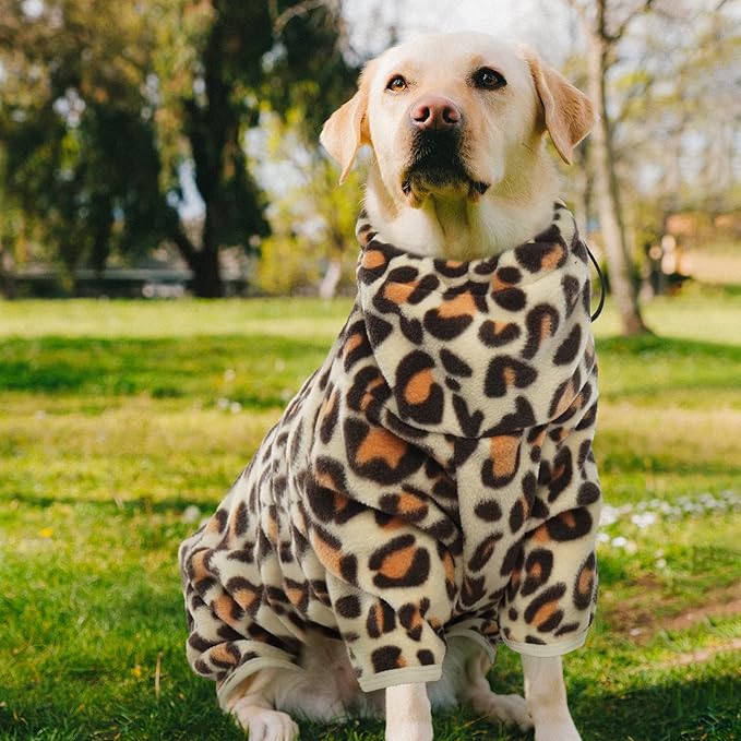 ROZKITCH Dog Jacket with Legs, Pet Windproof Warm Cold Weather Jacket Vest with Luminous Zipper, Jumpsuit Apparel Outfit Clothes for Large Giant Dog Brown 4XL