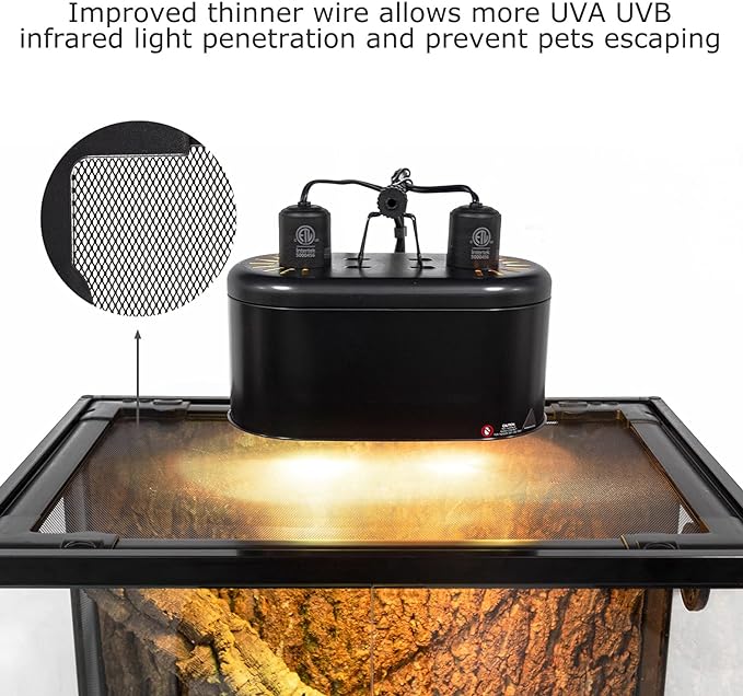 REPTI ZOO Tempered Glass Reptile Terrarium 30 Gallon, Wide Reptiles Tank 30" x 12"x 18" for Reptile Pets Bearded Dragon Gecko Lizard, Double Front Opening Doors Top Screen Ventilation