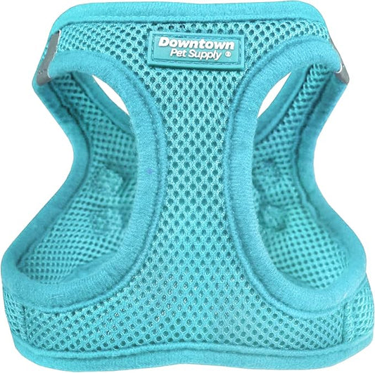 Downtown Pet Supply Step-in Dog Harness – No Pull, Adjustable Padded Mesh with Reflective Trim, Secure Buckle Strap – Comfortable & Breathable Small Dog Harness, Medium, Light Blue