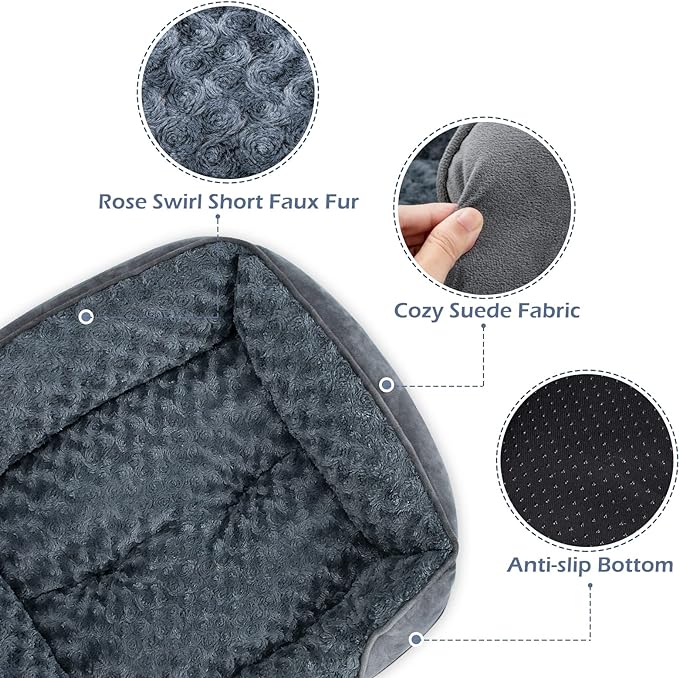 INVENHO Dog Bed Medium Size Dog, Orthopedic Warming Soft Calming Sleeping Puppy Bed Durable Pet Bed with Anti-Slip Bottom