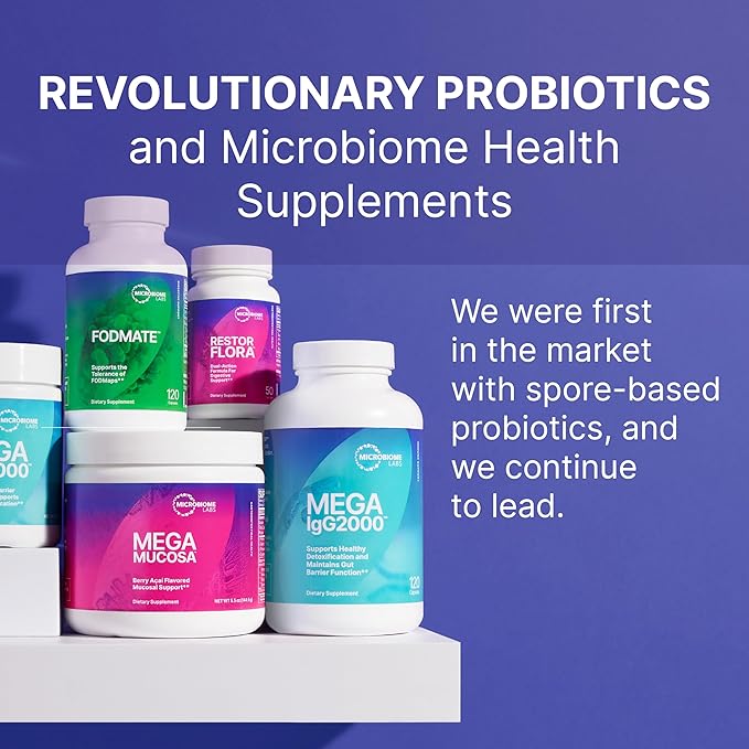 Microbiome Labs Fidospore - Dog Probiotics for Digestive Health & Immune Support - Spore-Forming Pet Probiotics for Dogs & Cats Gut Health - Flavored with Grass Fed Beef Liver (30 Capsules)