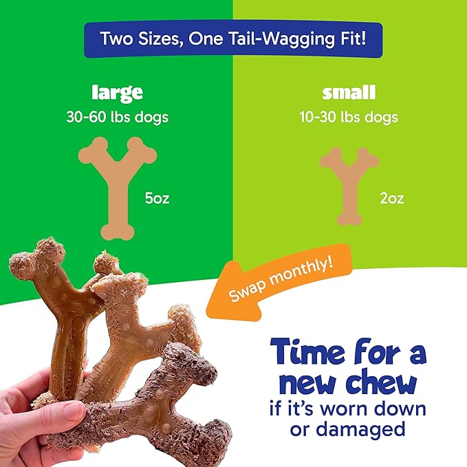 Chew'ems Durable Chew Toys for Small Dogs | Long-Lasting & Flavorful Chew Dog Toys, Small Dog Breeds | Chicken-Flavored (Pack of 2)