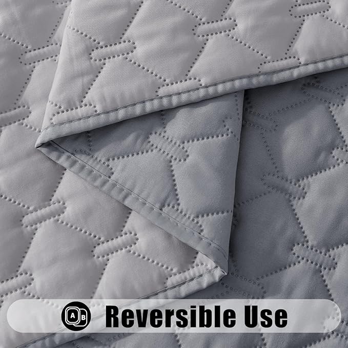 Smiry Waterproof Dog Bed Cover Blanket, Soft Reversible Pet Blanket, Washable Leakproof Cats Dogs Couch Cover for Sofa, Couch, Furniture, Plaid (82x102 Inch, Grey/Light Grey)