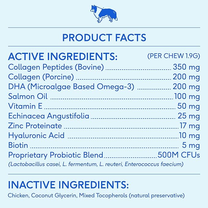 Native Pet Omega Skin and Coat Chews for Dogs - Dog Skin and Coat Supplement for Healthy, Shiny Fur, Reduce Shedding and Dry Spots - Made with Omega 3 Fish Oil and Wild-Caught Salmon Oil - 60 Chews
