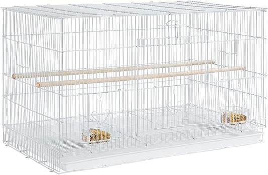 Topeakmart 30-inch Flight Bird Cage for Parrots Finches Budgies Cockatiels Parakeets Lovebirds Canaries with Slide-Out Tray, White
