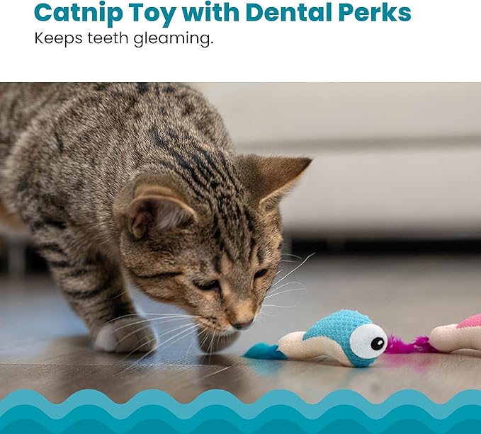 Catstages Petstages Dental Shrimpies Catnip Cat Chew Toy - 2 Pack