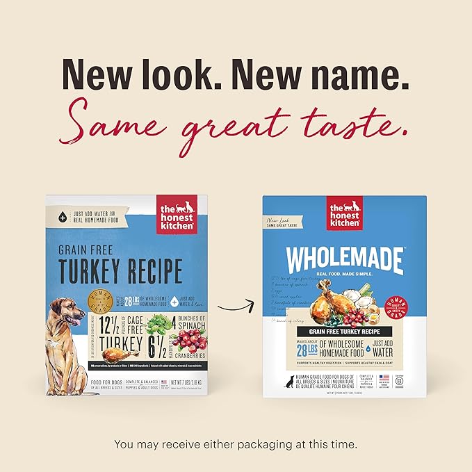The Honest Kitchen Wholemade™ Grain Free Turkey Dog Food, 4 lb Box