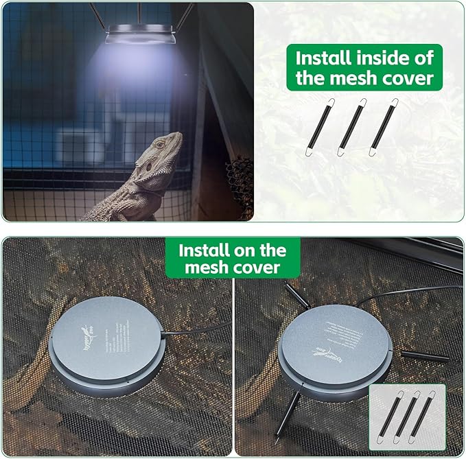 UVB Light for Reptiles with Dimming UVA UVB Reptile Light Fixture with Timer LED UVB Bulb for Bearded Dragon Gecko Turtle Chameleon Lizard Snake Adjustable Brightness Reptile Tank Accessories 8W Grey