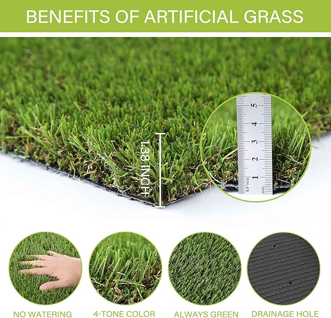 SUNTURF Dog Grass Pads 6 x 8 FT Artificial Grass Pee Pads for Dogs Potty Fake Grass Rug Turf Mat for Dogs Training Indoor Outdoor Garden Lawn Artificial Grass Rug