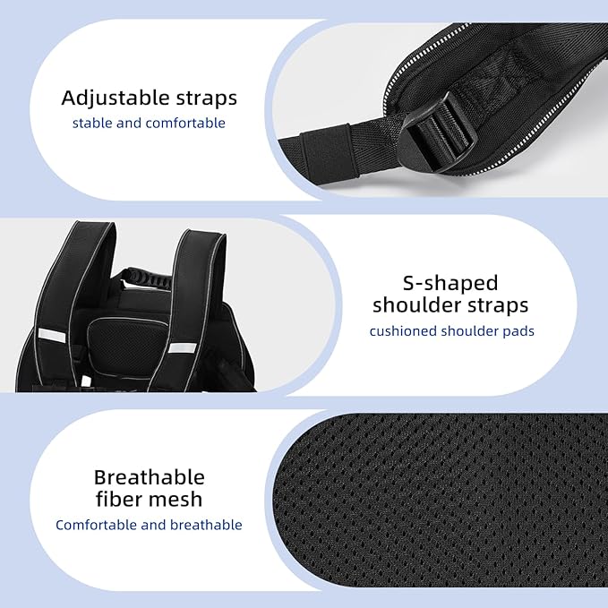 Dog Backpack Carrier for Dogs,Dog Lift Harness,Adjustable Padded Breathable Straps for Dogs, Disabled, Joint Injuries, Arthritis,M