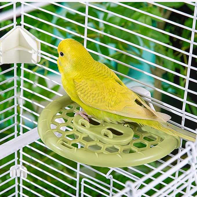 septillar Bird Mirror with Perch Stand, Bird Toys for Parakeet Cockatiel Conure Lovebirds Finch Canaries (White)