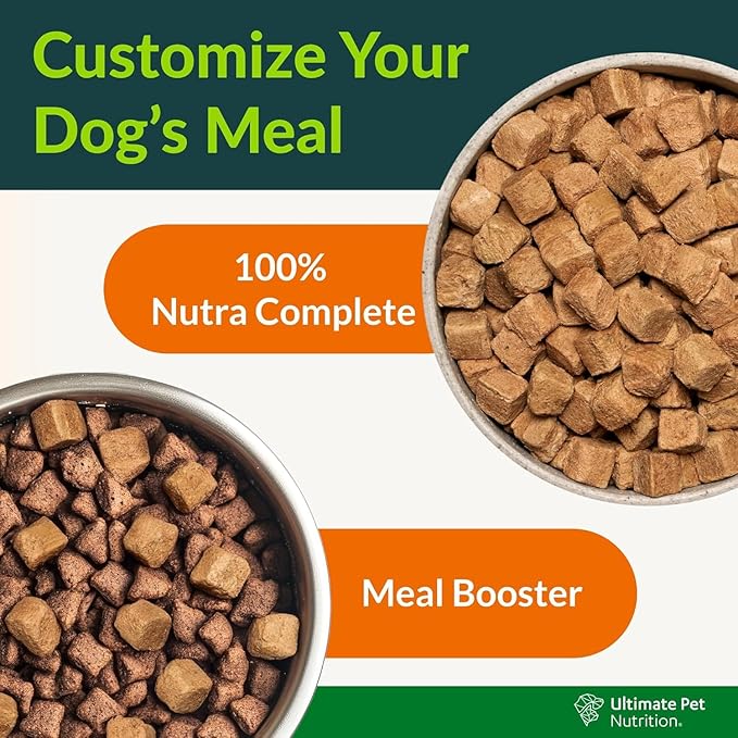 ULTIMATE PET NUTRITION Nutra Complete Freeze Dried Raw Dog Food, Veterinarian Formulated with Antioxidants, Prebiotics & Amino Acids (3 Pound, Chicken)