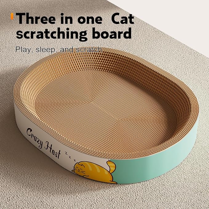 Pet Scratching Board Cat Scratch Pad for Indoor Sleeping (19.7" L x 13.8" W x 3.5" H)