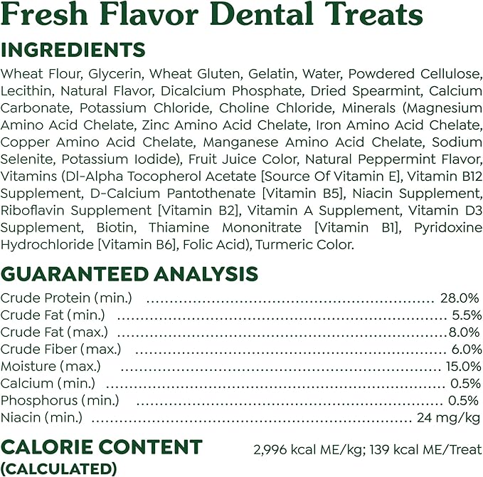 Greenies Large Dental Dog Treats, Fresh Flavor, 12 oz. Pack (8 Treats)
