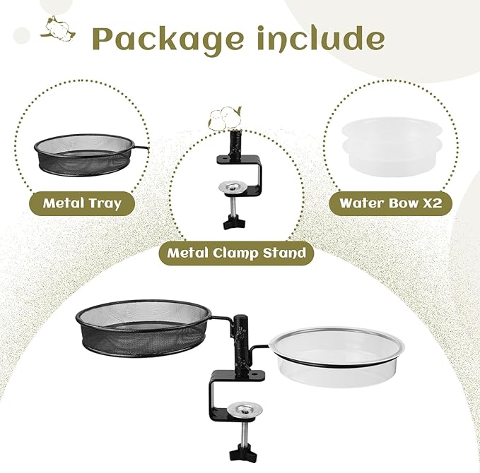 2 Pack Deck Bird Feeders Deck Mount Bird Bath Spa for Dual Use Deck Flower Stand Flower Pot Great for Attracting Birds Detachable and Adjustable Heavy Duty Sturdy Steel,Bronze