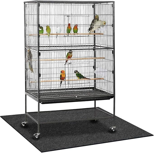 Nuanchu Large Bird Cage Mat, 30 x 36 Inch Under Pet Cage Mat, Absorbent/Waterproof Felt Pad for Bird Cages, Reptile Aquariums, Dog Kennels, with Non-Slip Backing for Hard Floors and Surfaces
