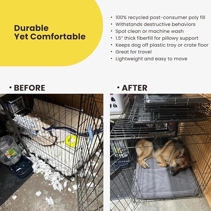 K9 Ballistics Tough Ripstop Dog Crate Pad - Durable, Machine Washable XXL Kennel & Travel Mat for XX Large Dogs, 53 x 36 Fits 54" Wire Crates, Obsidian Black