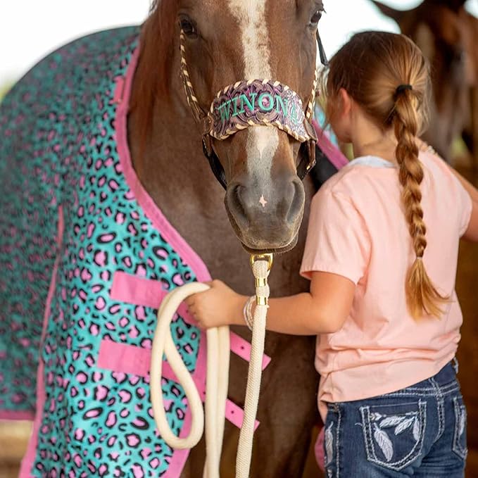 Jeffers Expression 1200 Denier Standard Neck Turnout Blanket, Party Cheetah, 69" - Waterproof, Breathable Horse Blanket with 240 gram of Polyfill, Ideal Protection for Winter, Medium Weight