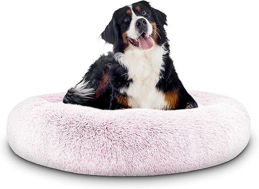 The Dog’s Bed Sound Sleep Original Calming Dog & Cat Bed, Anti-Anxiety Plush Faux Fur Donut Nest Snuggler, with Removable Cover