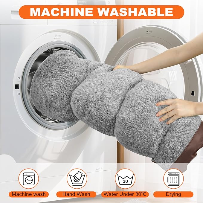 Large Dog Bed, Washable Dogs Beds for Large Dogs, Rectangle Pet Beds Soft Calming Dog Beds with Non-Slip Bottom, 31”x26”x7”, Brown