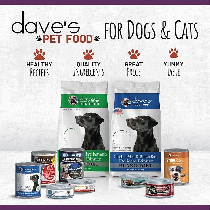 Dave's Pet Food Grain Free Wet Cat Food (Farmyard Fowl, Chicken & Duck), Made in USA Naturally Healthy Canned, Added Vitamins & Minerals, 5.5 oz Cans (24 Pack)