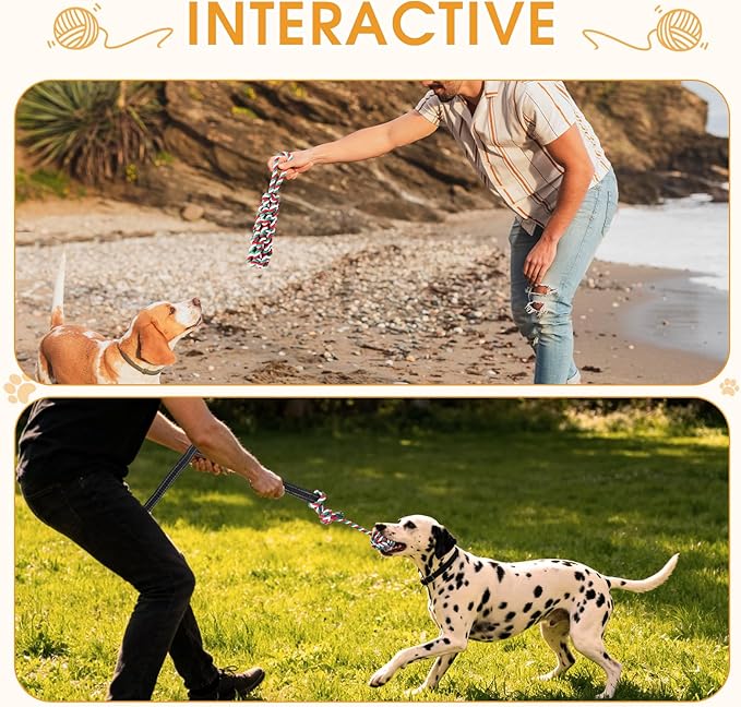 HOPET Dog Bungee Tug Toy for Dogs, Dog tug of war Toy,Outdoor Interactive Toys