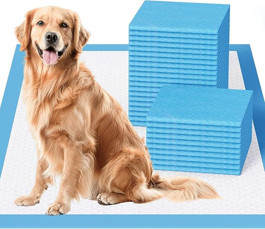 JollyMate Dog Pee Pads Extra Large 30"x36", 50 Pack X-Large Super Absorbent Pet Training Pads with Adhesive Tabs, 6 Layers Thick Leak-Proof Potty Pads for Dogs and Puppies