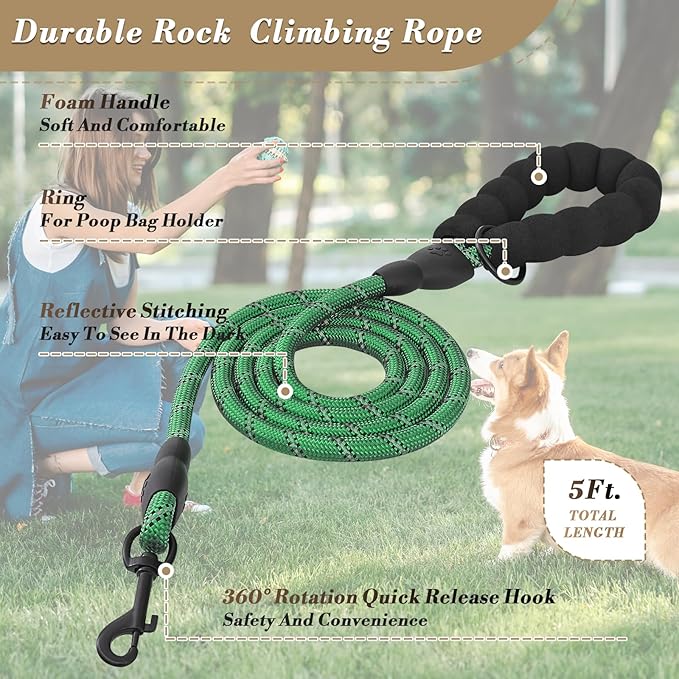 Athena Collection Small Dog Harness with 5 ft Leash, Step-in Dog Harness Leash Set Extra Small No Pull Dog Vest Harness with Reflective Strips Adjustable Velcro, Easy Walk Puppy Harness, Green