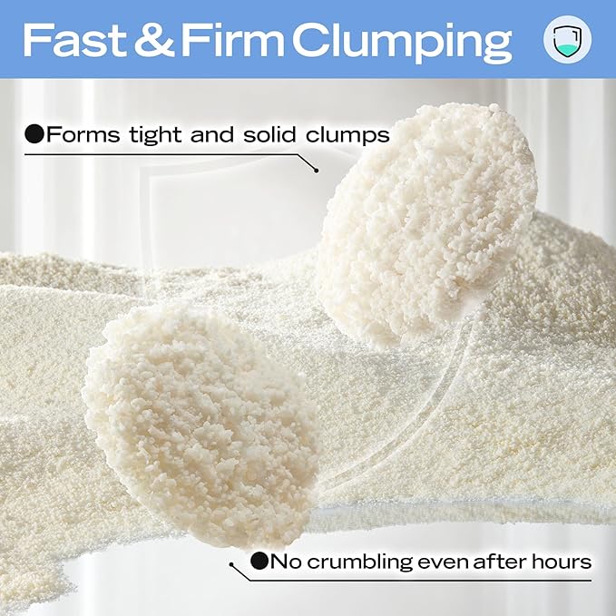 Natural Cat Litter Unscented, 100% Plant-Based, Strong Clumping Litter, Easy Scooping, Clumps Lift Cleanly, Chemical-Free, Low Dust, Corn & Cassava Litter, 5.5 LB x 3 Bags