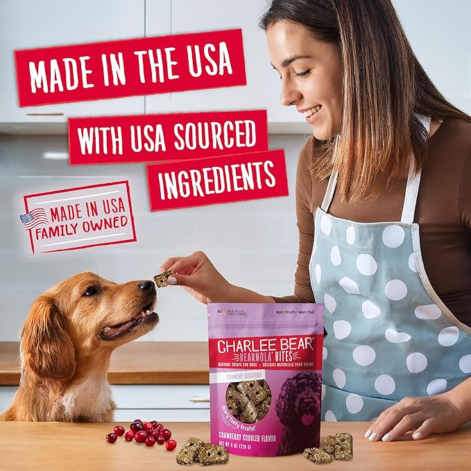 Charlee Bear Bearnola Bites Dog Treats, Cranberry Cobbler Flavor, 8oz