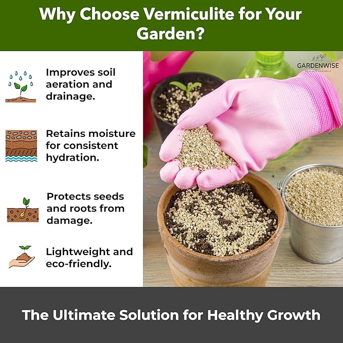 Organic Coarse Vermiculite for Indoor Gardening Plants and Mushrooms – Enhances Soil Aeration, Seed Germination, Rooting Cuttings – Small Packages and Bulk (Vermiculite Grade 3 – Medium, 5 qt)