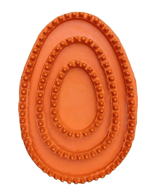 Grewal Equestrian Palm Fit Curry Comb (Orange)