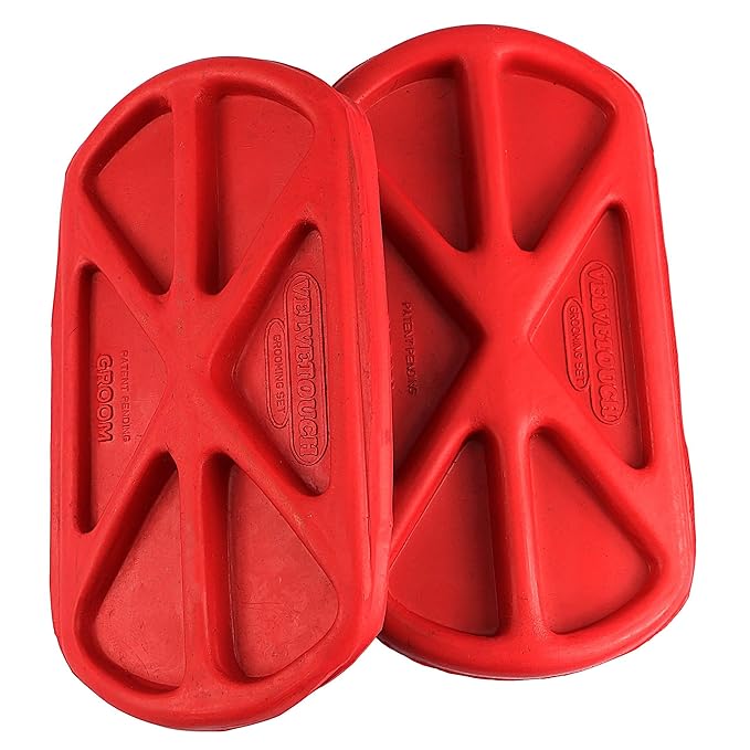 Grewal Equestrian Velvet Touch Groomer Set (Red)