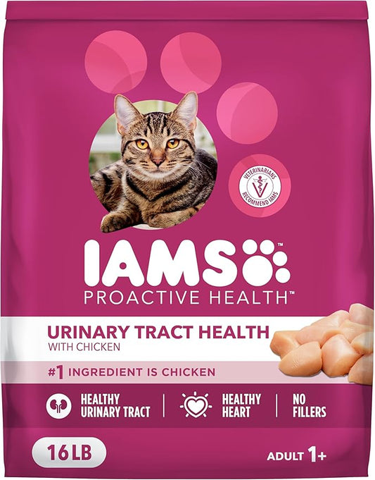 IAMS Proactive Health Adult Urinary Tract Healthy Dry Cat Food with Chicken, 16 lb. Bag