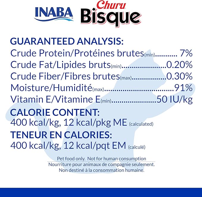 INABA Churu Bisque for Cats, Creamy Lickable Purée Side Dish with Vitamin E, 1 Ounce per Pouch, 15 Pouches, Chicken Variety Pack