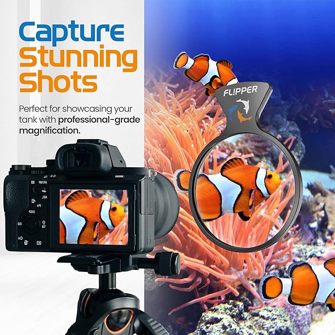 Flipper DeepSee Viewer 3" Nano - Coral and Fish Magnifier for Reef Tank and Freshwater Aquarium Photography and Videography - Magnetic Magnifying Glass