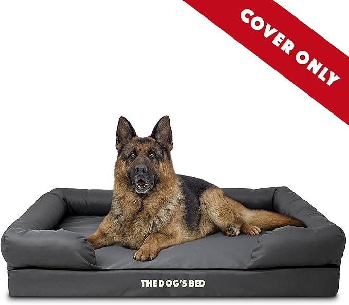 The Dog's Bed Replacement Outer Cover ONLY (Outer Cover ONLY - NO Bed, NO Waterproof Inner) for The Dog's Bed, Washable Oxford Fabric, Extra Large (Grey with Black Piping)