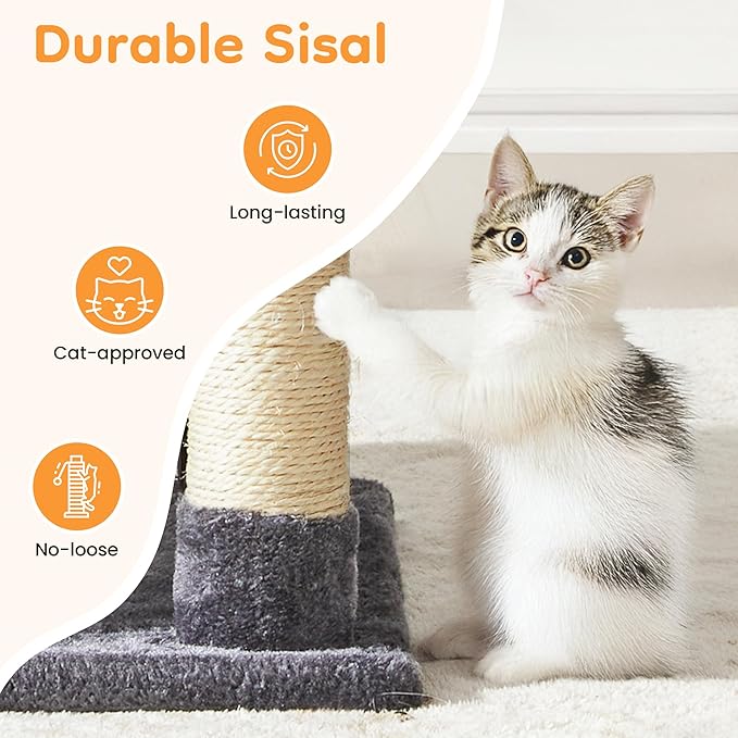 Multi-Level Cat Tree Tower for Large Cats with Scratching Posts, Condos, Perch, Hammocks & Toys, Cat Jungle Gym for Indoor Cats, Ideal for Multi-Cat Households, Dark Grey