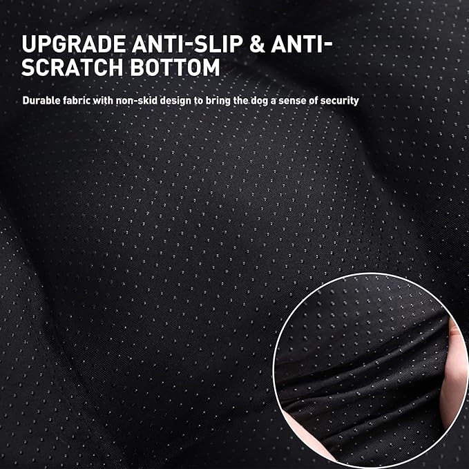 KSIIA Washable Dog Bed Anti-Slip Dog Crate Beds Deluxe Plush Kennel Pad Comfy Pet Sleeping Mat for Jumbo Dogs, 47" x 29", Black